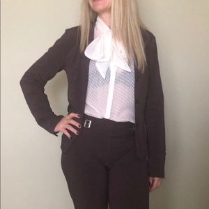 Designer suit in burgundy, XS, fits 4-6